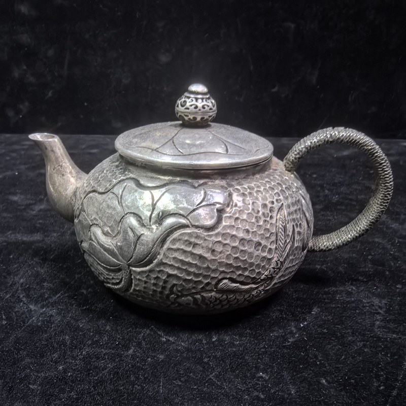 Vintage Collectible Market - 빈티지 앤티크 순동 은도금 티포트 구리
