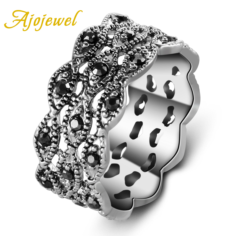 Vintage Items Collection - Ajojewel 블랙 여성 밴드 주얼리 빈티지