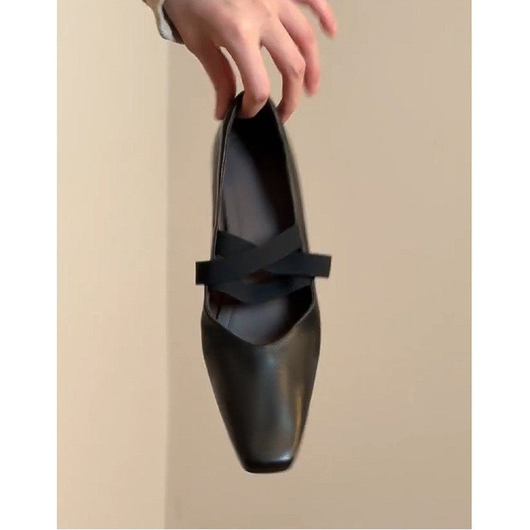 프랑스 스타일 빈티지 여성용 로우힐 플랫 슈즈, 스퀘어 - Vintage Collectible Shoes 리뷰 및 가격