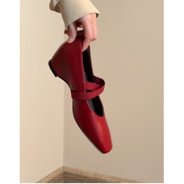 프랑스 스타일 빈티지 여성용 로우힐 플랫 슈즈, 스퀘어 - Vintage Collectible Shoes 리뷰 및 가격