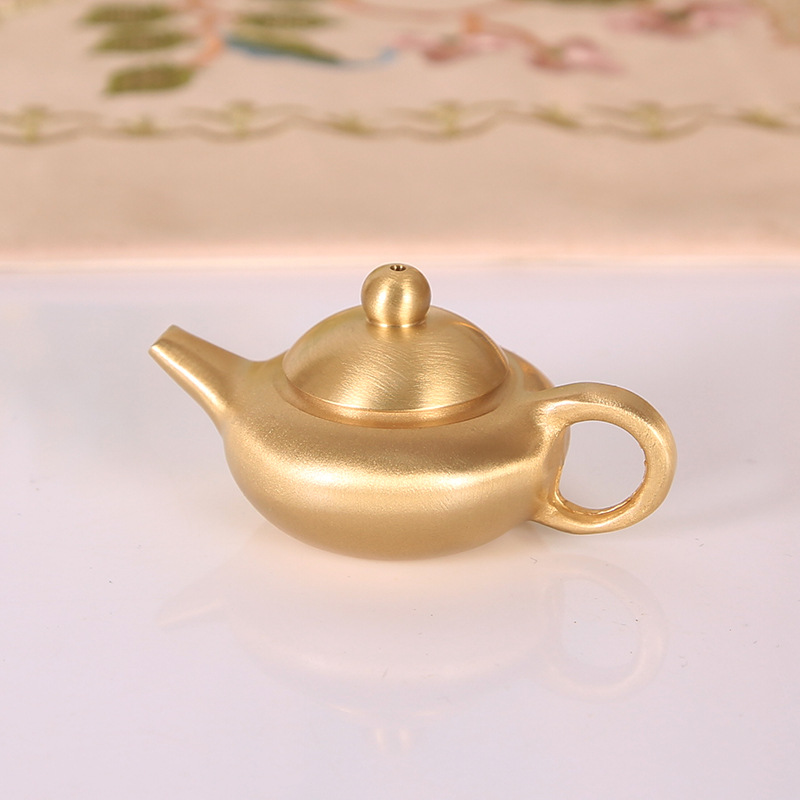 황동 미니 찻주전자, 중국 스타일 데스크탑 장식, 공부 - Vintage Collectible Furniture 리뷰 및 가격