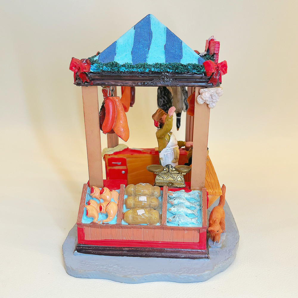 빈티지 유럽식 정육점 수지 피규어 미니 마켓 장면 홈  - Vintage Collectible Market 리뷰 및 가격