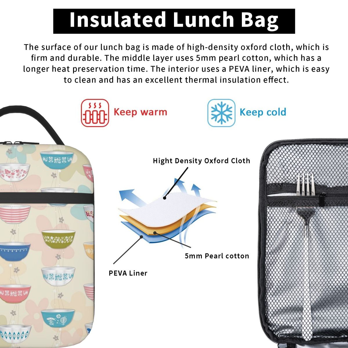 빈티지 파이렉스 볼 컬렉션 여성용 절연 도시락 가방 사 - Vintage Collectible Lunch Boxes 리뷰 및 가격