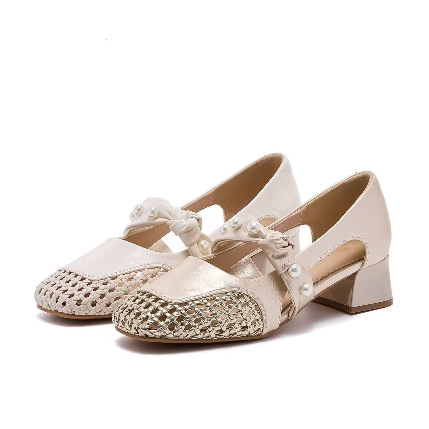 빈티지 스타일 여성 메리제인 슈즈, 진주 장식과 사각  - Vintage Collectible Shoes 리뷰 및 가격