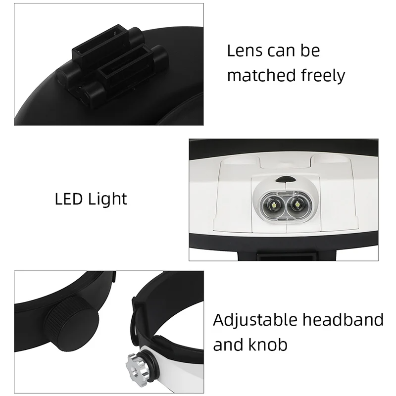 헤드밴드 확대경 납땜 안경 탈부착식 LED 램프 5개  - Darkroom Enlarger Lens 리뷰 및 가격