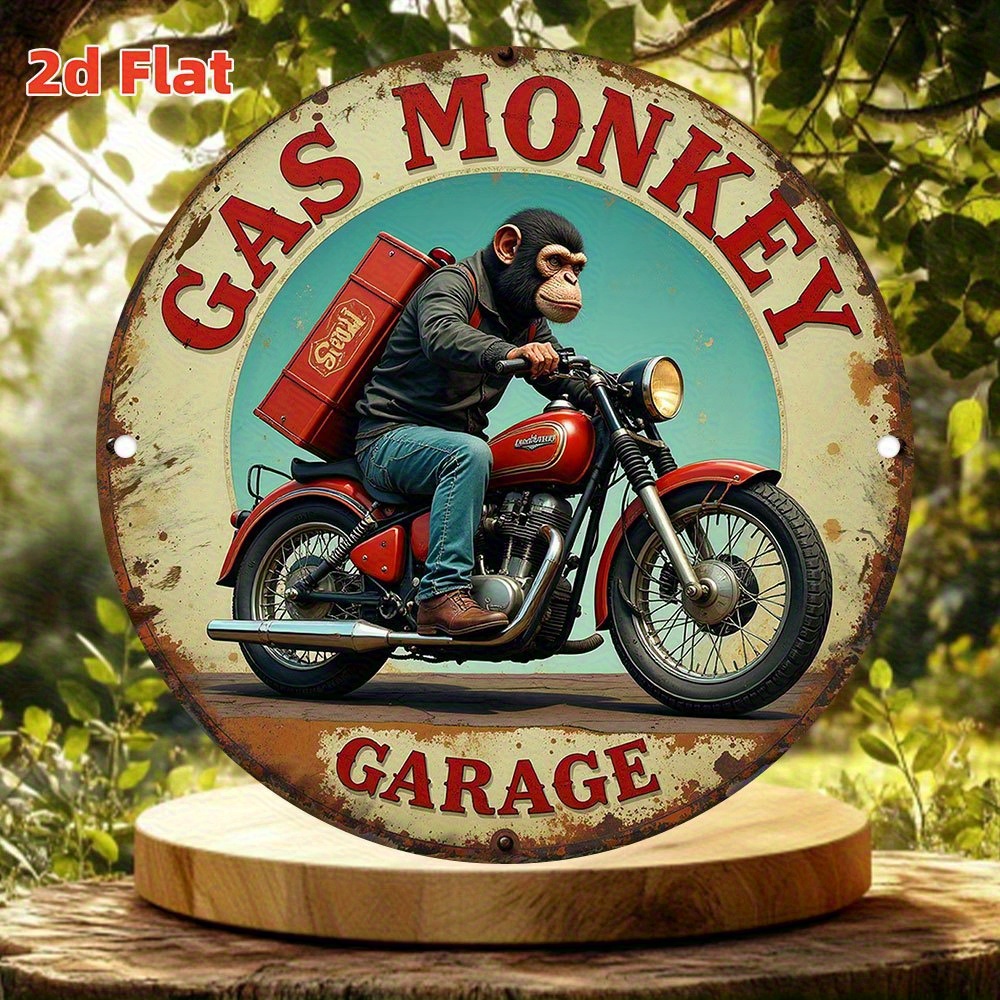 빈티지 가스 몽키 차고 벽 장식 - 7.8x7.8인치  - Vintage Collectible Signs 리뷰 및 가격