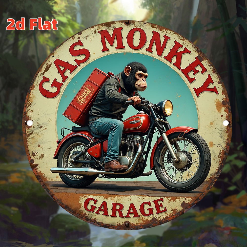 빈티지 가스 몽키 차고 벽 장식 - 7.8x7.8인치  - Vintage Collectible Signs 리뷰 및 가격