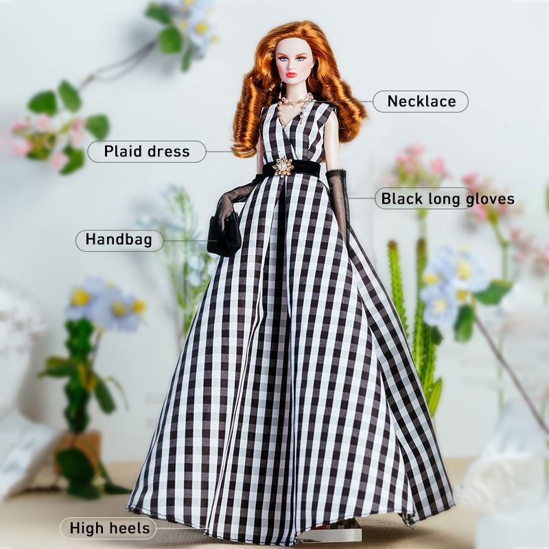 32cm 슈퍼 모델 인형 복장 유럽 패션 빈티지 흑백  - Vintage Collectible Accessories 리뷰 및 가격